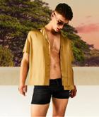 Asos Design Relaxed Fit Satin Shirt In Dark Bronze-brown