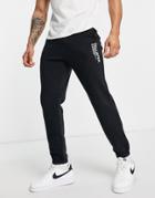 Hollister Side Logo Cuffed Sweat Sweatpants In Black