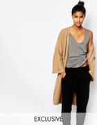 Micha Lounge Kimono Sleeve Ribbed Cardigan - Camel