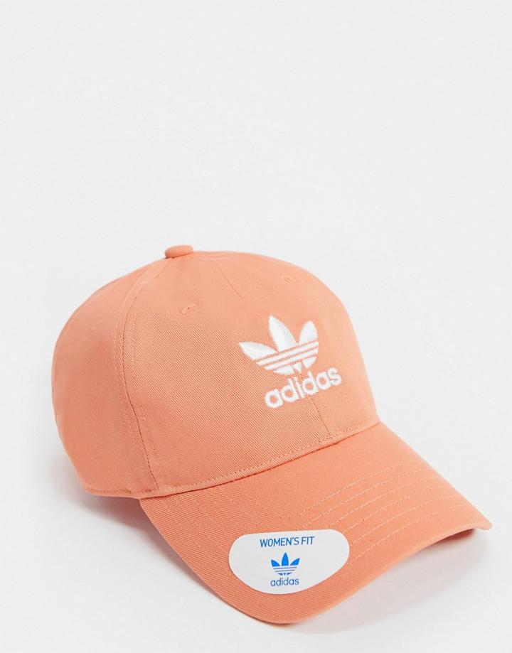 Adidas Originals Small Logo Adjustable Cap In Orange