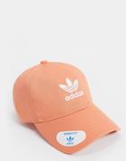 Adidas Originals Small Logo Adjustable Cap In Orange