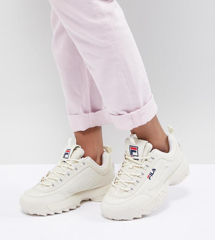 Fila Disruptor Sneakers In Cream - Pink