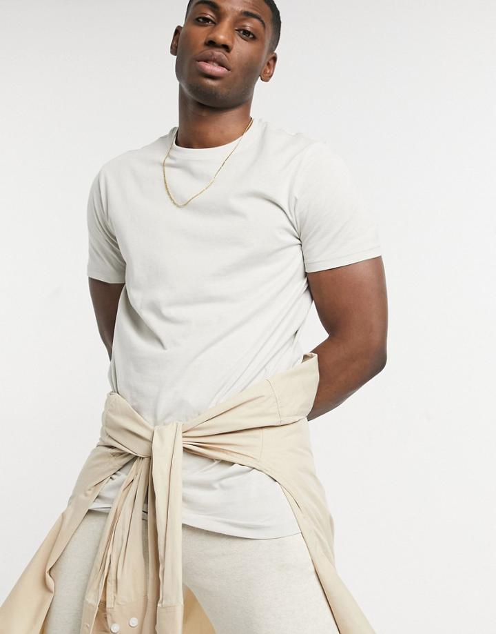 New Look Longline T-shirt In Off White