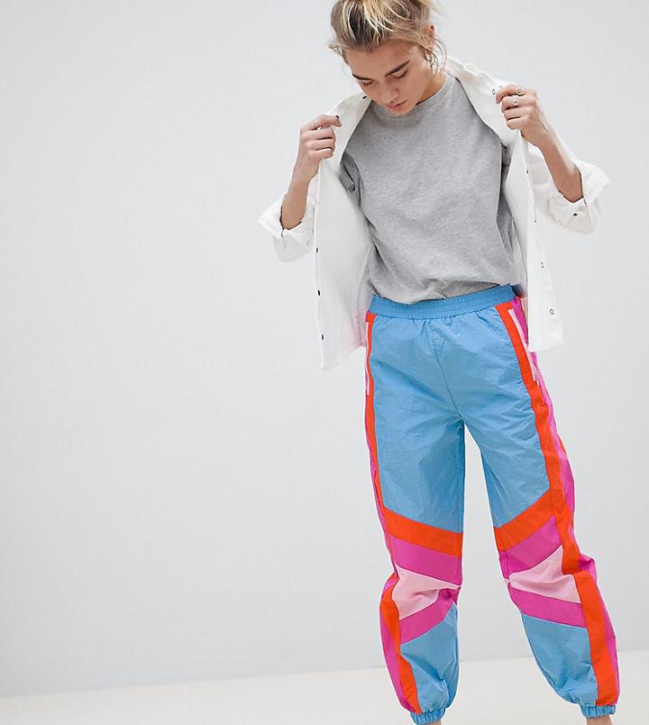 Asos Design Color Block Shell Jogger Pants - Multi