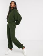 Micha Lounge Knitted Jogger Coord With Ribbed Cuff-green