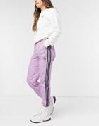 Adidas Originals Mesh Logo Sweatpants In Pink