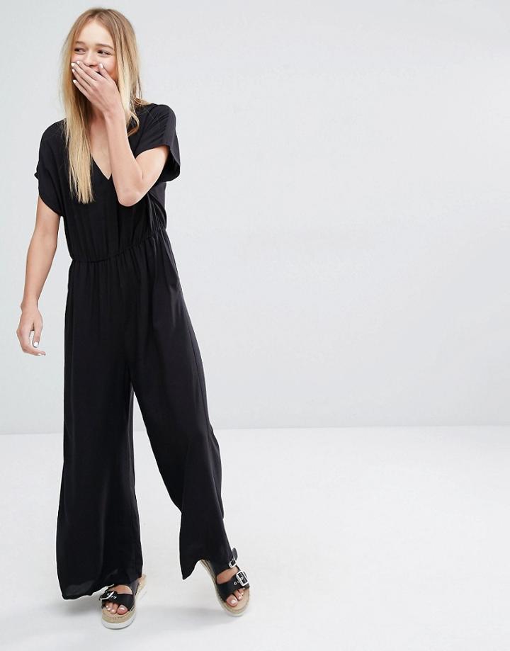 Monki Wide Leg Jumpsuit - Black