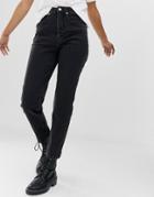 Cheap Monday Crop Mom Jeans With Organic Cotton - Black