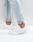 Armani Jeans Leather Logo Sneaker In White - White