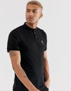 Religion Polo With Grandad Collar In Black