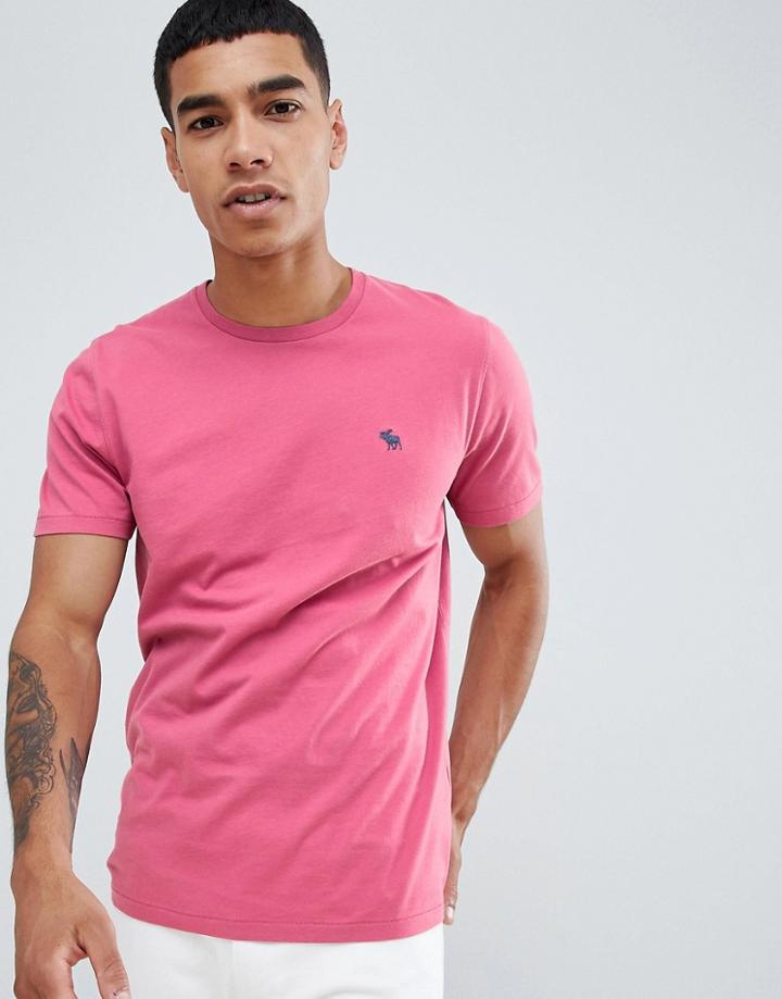 Abercrombie & Fitch Pop Icon Logo T-shirt In Bright Pink - Pink
