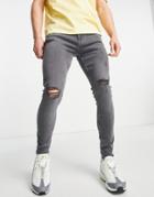 Tommy Jeans Finley Super Skinny Fit Distressed Jeans In Washed Black