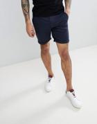 Asos Design Slim Chino Shorts In Navy
