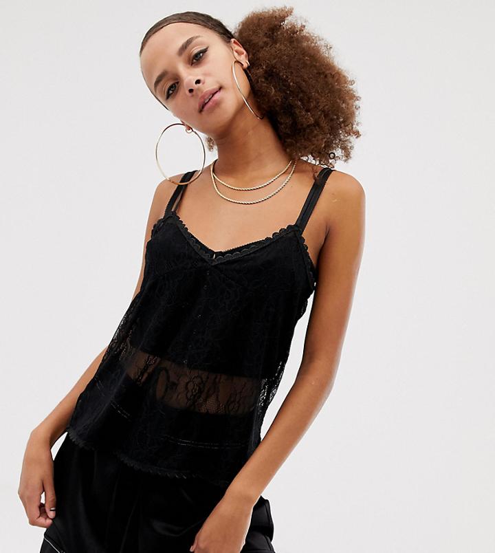 Collusion Lace Cami Top - Black