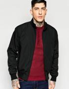 Fred Perry Laurel Wreath Harrington Jacket Made In England - Black