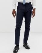 Celio Slim Fit Suit Pants In Navy - Navy