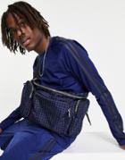 Adidas Originals X Ivy Park Dog Tooth Waist Bag In Dark Blue-multi