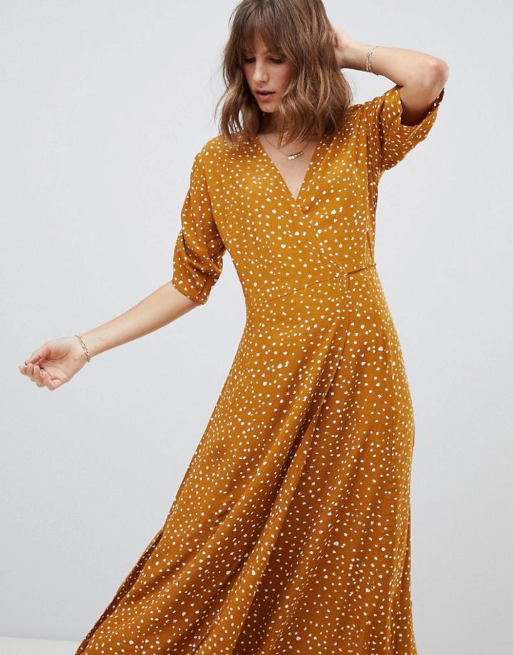 Faithfull Chiara Midi Wrap Dress - Tan