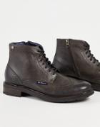 Ben Sherman Lace Up Brogue Boot In Brown