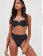 4th & Reckless Erica High Waist Bikini Bottom In Black