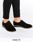 Dune Wide Fit Farlie Black Leather Chunky Brogues - Black