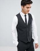 Asos Design Skinny Suit Vest In Charcoal-gray