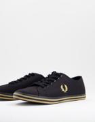 Fred Perry Kingston Twill Plimsolls In Black