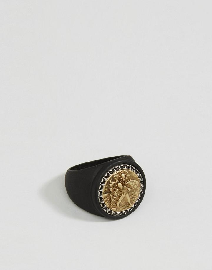 Icon Brand Chunky Ring In Black - Black