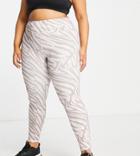 South Beach Plus High Waisted Leggings In Mink Animal Print-multi
