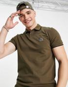 Boss Passertip Polo In Khaki-green