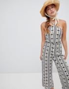 Glamorous Printed Halterneck Jumpsuit-multi