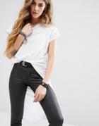 Noisy May Short Sleeve Hi Lo Top - White