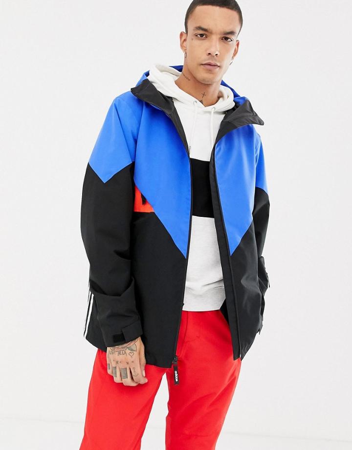 Adidas Snowboarding Premiere Riding Jacket In Black/blue - Black