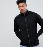 Jacamo Tall Faux Suede Funnel Neck Jacket - Black