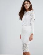 Zibi London Lace Batwing Top - White