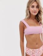 Kulani Kinis Padded Tube Tie Bikini Top In Blush-pink