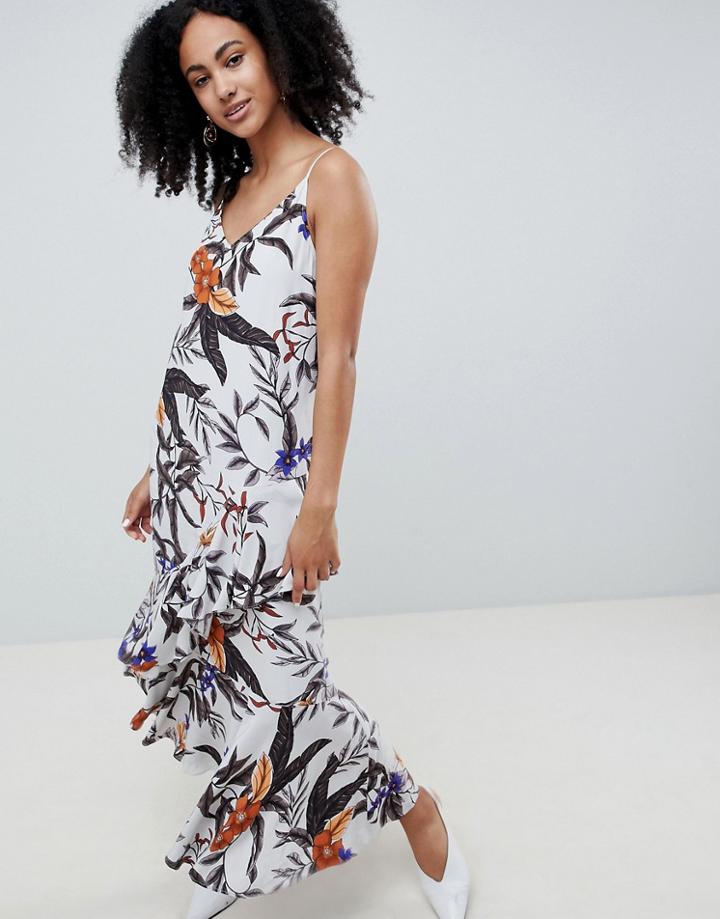 Gestuz Floral Printed Long Floaty Strap Dress - Multi