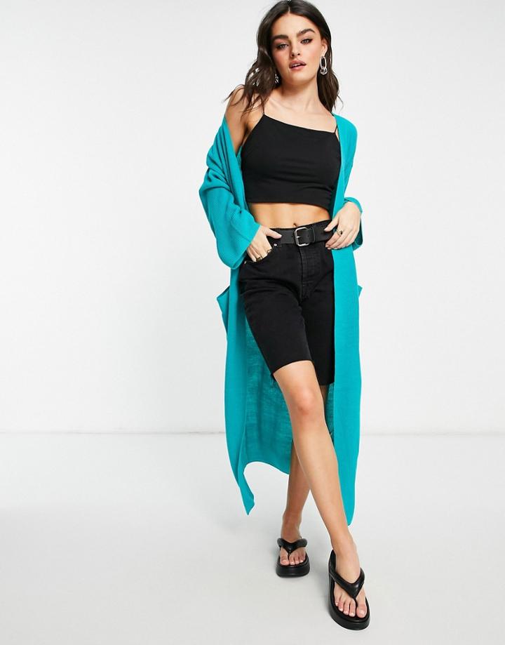 M Lounge Oversized Cardigan With Pockets-green