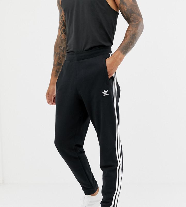 Adidas Originals Three Stripe Pants In Black - Black