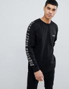 New Look Long Sleeve T-shirt With Print In Black - Black
