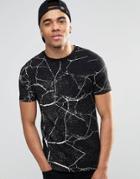 Asos Muscle T-shirt With All Over Crack Print - Black