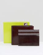Ted Baker Wallet And Card Holder With Bi-fold & Internal Print - Brown