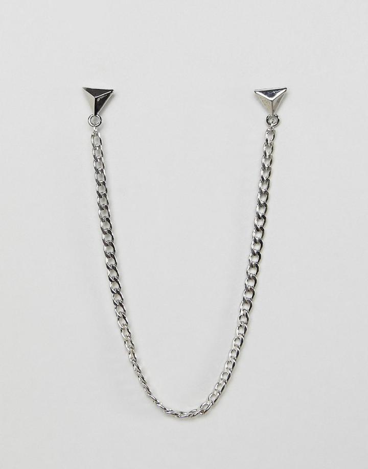 Designb Triangle Collar Tips In Silver - Silver