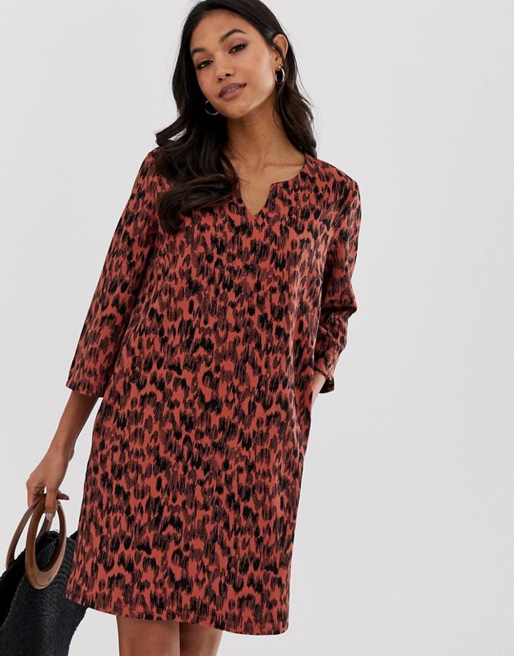 Vila Leopard Print Shift Dress - Multi