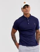 Polo Ralph Lauren Slim Fit Pima Polo Multi Player Logo In Navy