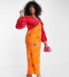 Never Fully Dressed Plus Balloon Sleeve Maxi Dress In Contrast Graphic Print-multi