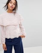 Max & Co Ruffle Dot Blouse - Pink