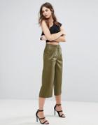 Forever Unique Pu Culottes - Green