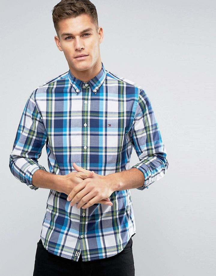 Tommy Hilfiger Hays Check Shirt Buttondown New York Regular Fit - Blue