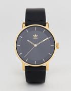 Adidas Z08 District Leather Watch In Black - Black